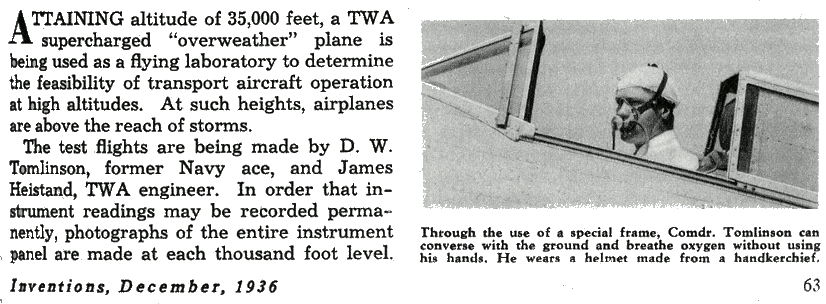 Tomlinson and the Northrop Gamma NX-13758 ,"Over weather Experimental Laboratory"